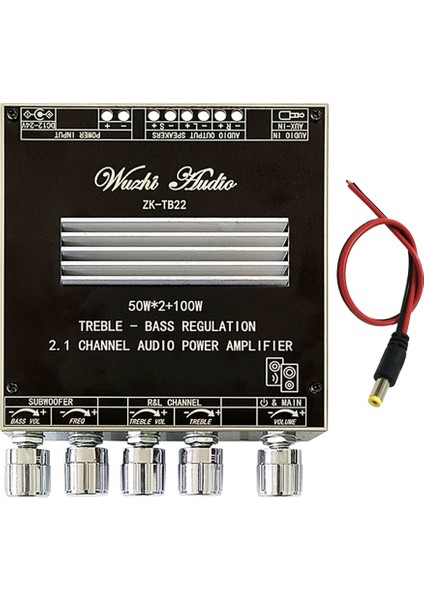 ZK-TB22 2.1 Kanal Bluetooth 5.1 Dıy Kasası+Dc Kablosu TPA3116D2 50WX2+100W Tweeter Subwoofer Modülü (Yurt Dışından)