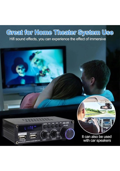 AS22 Hıfı Dijital Amplifikatör 30WX2 2.0 Kanal Dijital Bluetooth Amplifikatör Ses Amplifikatör Alıcısı Araba Evi Eu Fişi (Yurt Dışından) fırsatları