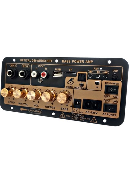 Optik Sesli Bluetooth Amp USB Fm Radyo Tf Player Dıy Ses Subwoofer ile D50 Amplifikatör Kart Ev Otomobil Fişi (Yurt Dışından)