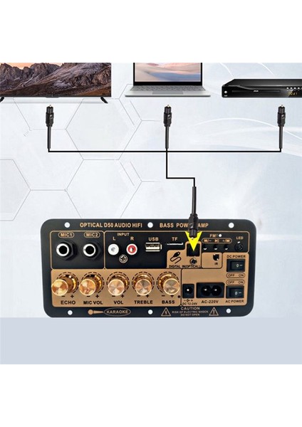 Optik Sesli Bluetooth Amp USB Fm Radyo Tf Player Dıy Ses Subwoofer ile D50 Amplifikatör Kart Ev Otomobil Fişi (Yurt Dışından) indirimleri