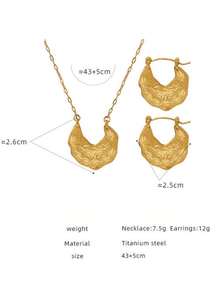 YUANYINGP1399 Altın Düzensiz Dövme Tasarım Kadın Takı Seti (Yurt Dışından) fiyatları