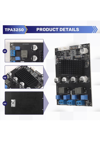 TPA3250 Dijital Amplifikatör Kartı 130WX2 Yüksek Güçlü 4A 32V Sınıf D Ses Amplifikatör Kartı XH2.54MM-3P Korumalı Kablo (Yurt Dışından) indirimleri