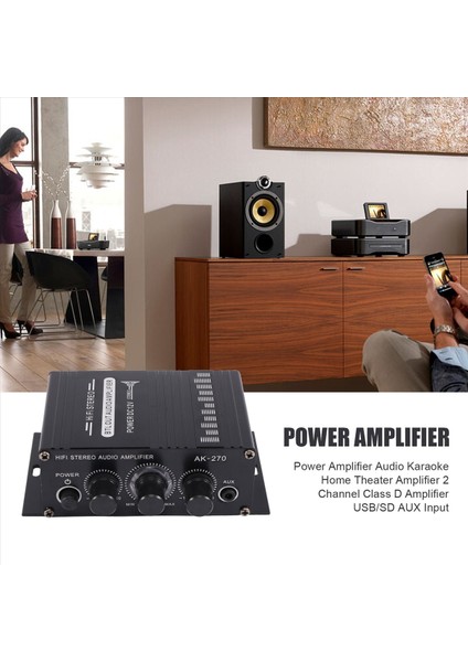Güç Amplifikatörü Ses Karaoke Ev Sineması Amplifikatörü 2 Kanal D Sınıfı Amplifikatör Usb/sd Aux Girişi (Yurt Dışından) fırsatları