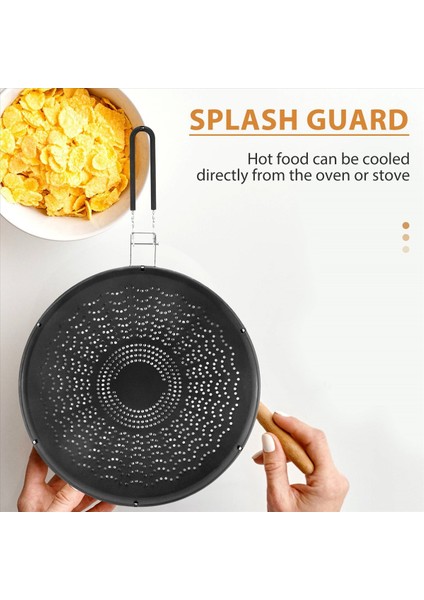 13 Inç Silikon Sıçrama Ekranı - Katlanır Saplı Tava Kapağı, Isıya Dayanıklı Yağ Sıçraması, Isı Yalıtım Siyahı (Yurt Dışından) indirimleri