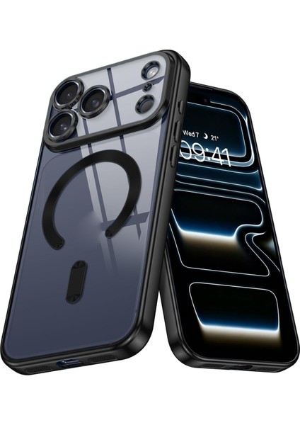 Apple iPhone 17 Pro Max Uyumlu Köşeleri Renkli Şeffaf Kamera Korumalı Silikon Kapak