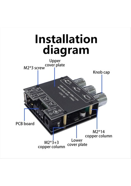 ZK-302T Bluetooth Dijital Güç Amplifikatör Modülü 2.0 Stereo Çift Kanallı 30W+30W Yüksek ve Düşük Tonlu (Yurt Dışından) fiyatları