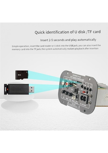 12V 24V Bluetooth Amplifikatör Kartı Hıfı Bas Amplifikatör Kartı Fm Subwoofer 10 Inç Subwoofer Hoparlör (Ab Fişi) Için 30-120W (Yurt Dışından) indirimleri