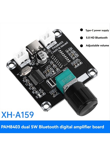 Tip-C 5W+5W Mini PAM8403 Bluetooth Uyumlu Dijital Amplifikatör Ayarlanabilir Hacim Amplifikatör Modülü DC5V (Yurt Dışından) fiyatları