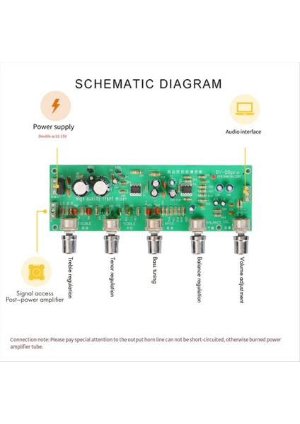 2.0 Hıfı Audio Preampifier Kart Orta Taraflı Tiz Dengesi Ton Kontrollü Ayarlanabilir Audio Preamp Kartı (Yurt Dışından) fırsatları