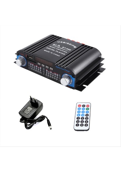 Bluetooth Amplifikatör Hıfı 4 Kanallı Dijital Ses Sesi Amp Fm Radyo Mp3 Desteği USB Sd Rca Home Ses Sistemi, Ab Fiş (Yurt Dışından)