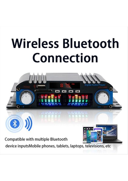 Bluetooth Amplifikatör Hıfı 4 Kanallı Dijital Ses Sesi Amp Fm Radyo Mp3 Desteği USB Sd Rca Home Ses Sistemi, Ab Fiş (Yurt Dışından) fiyatları