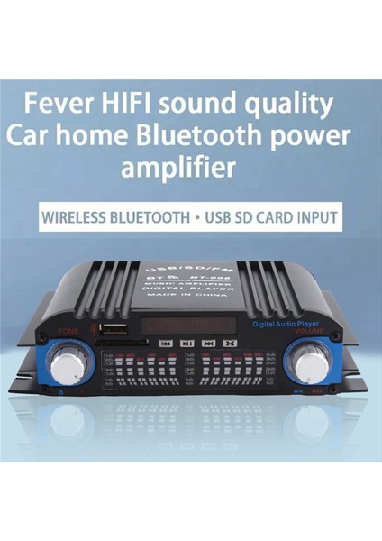 Bluetooth Amplifikatör Hıfı 4 Kanallı Dijital Ses Sesi Amp Fm Radyo Mp3 Desteği USB Sd Rca Home Ses Sistemi, Ab Fiş (Yurt Dışından) modelleri