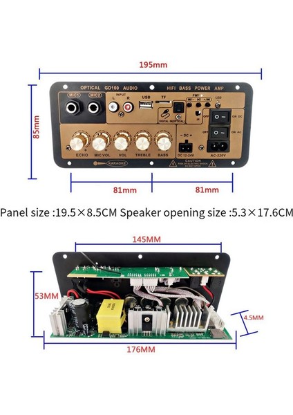 GD100 Optik Ses Girişli Bluetooth Amplifikatör Kart Hifi Karaoke Amplifikatör Ev/araç Amplifikatör Kartı (Abd Fişi) (Yurt Dışından) modelleri