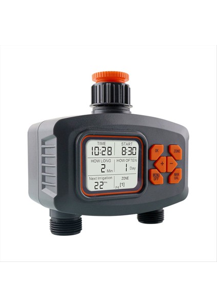 2 Yollu Su Zamanlayıcı LCD Ekran Zamanlayıcı Su Geçirmez IP65 Ev Bahçesi Sulama Yağışı Zamanlayıcısı Otomatik Kontrolör Sistemi (Yurt Dışından)