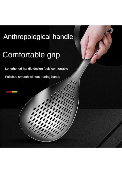 Skimmer Oluklu Kaşık, Konfor Saplı Paslanmaz Çelik ve Mutfak Pişirme ve Kızartma Için Asılı Delikler (Yurt Dışından) indirimleri