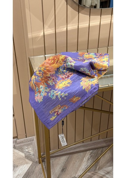 Ipekevi Desenli Tensel Eşarp Incir Moru