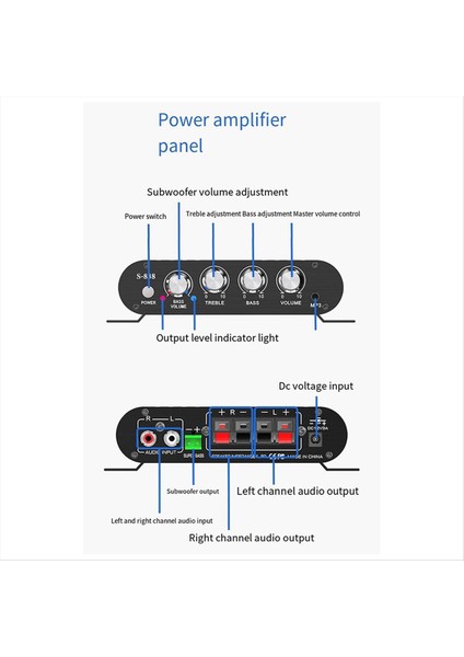 Auto Partner S-838 2.1ch Audio Güç Amplifikatörü, Rms 30WX2+40WX1 Sınıf D Subwoofer Çıkışı ile Dijital Ses Amp (Yurt Dışından)