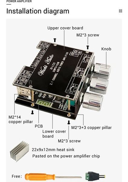 ZK-LT23 2.1 Kanal Bluetooth 5.1 Aux Dijital Güç Amplifikatör Kartı 2X50W+100W Hoparlör Stereo Ses Amp Modülü Ev Için (Yurt Dışından) fiyatları