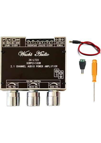 ZK-LT23 Dc Kablosu ile Bluetooth Ses Amplifikatör Kartı 2.1 Kanal 50WX2+100W Subwoofer Tws True Kablosuz Ses Modülü (Yurt Dışından)