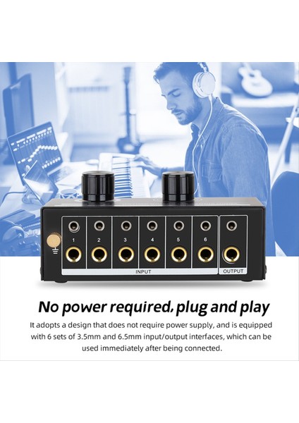 Ses Değiştirici -6 Yollu 3.5/6.35MM Stereo Ses Anahtarı -Sinyal Kaynak Anahtarlayıcı Seçici Seçici Çizgi Denetleyicisi ile (Yurt Dışından) indirimleri