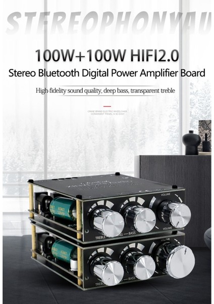 Bluetooth 5.0 TPA3116D2 Modül Yüksek Bas Ayarlama Stereo Dijital Amplifikatör Kartı Modülü 100WX2 Amplifikatör XY-T100H (Yurt Dışından) modelleri