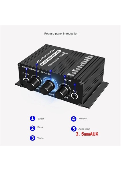 AK-270 AK270 12V Mını Hıfı Güç Amplifikatörü Ses Ev Otomobil Tiyatrosu Amplifikatörü 2 Kanal Amplifikatör Usb/sd Aux Giriş (Yurt Dışından) fiyatları