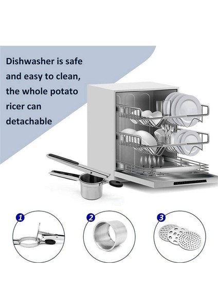 Patates Blender, Spagetti Yapım Makinesi Patates Patates Yapmak Için 3 Karşılıklı Diskli, Makarna Press (Yurt Dışından) fırsatları