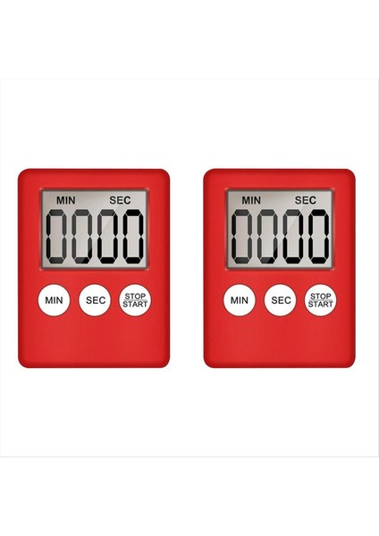 Dijital Mutfak Zamanlayıcısı, Zamanlayıcı, Yumurta Zamanlayıcı, Iş Için Uygun, Spor Zamanlayıcısı, Oyun, Yemek Zamanlayıcısı, 2 Paket Kırmızı (Yurt Dışından)