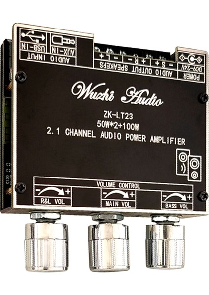 ZK-LT23 2.1 Kanal Bluetooth Ses Amplifikatör Kartı Modülü 50W+50W+100W Subwoofer Tws True Kablosuz Ses Kartı DC9-24V (Yurt Dışından)