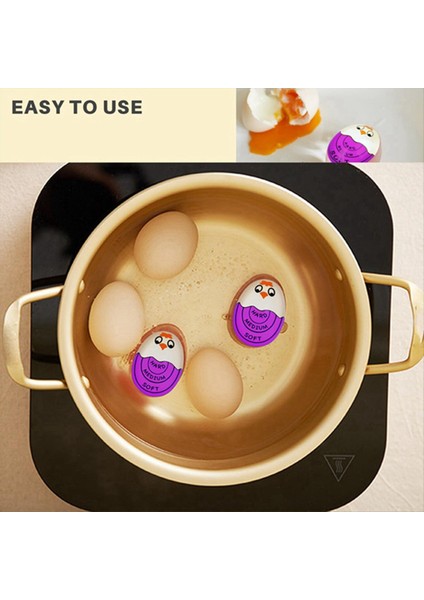 Kaynar Yumurta Yumurta Zamanlayıcısı Yumuşak Sert Haşlanmış Yumurta Zamanlayıcı Pro, Yapıldığında Renk Değiştiren ve Güvenli (Mor-3 Paketler) (Yurt Dışından) indirimleri