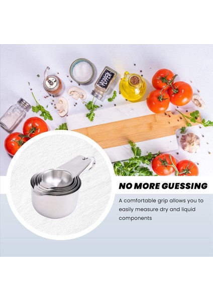 1/8 Su Bardağı Kahve Kepçesi ile 7 Kişilik Bardak Seti, Paslanmaz Çelik Metal Ölçüm Fincanı, 7 Adet Yığılabilir Set (Yurt Dışından) fırsatları