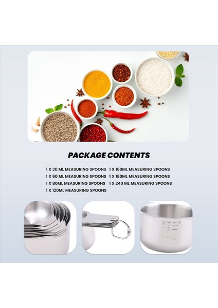 1/8 Su Bardağı Kahve Kepçesi ile 7 Kişilik Bardak Seti, Paslanmaz Çelik Metal Ölçüm Fincanı, 7 Adet Yığılabilir Set (Yurt Dışından) indirimleri