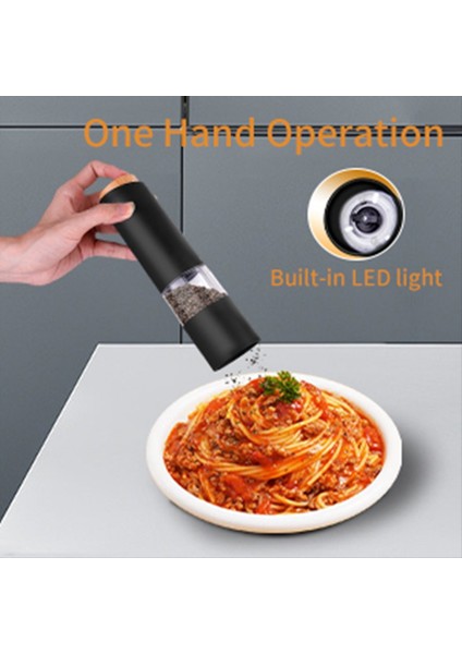 Elektrikli Tuz ve Biber Öğütücü Seti Otomatik Tuzlu Biber Değirmeni Öğütücü Ayarlanabilir Kaba Pille Çalışan LED Işık (Yurt Dışından) modelleri