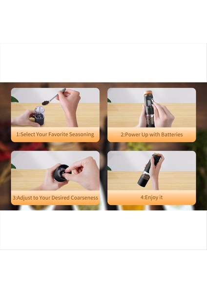 Elektrikli Tuz ve Biber Öğütücü Seti Otomatik Tuzlu Biber Değirmeni Öğütücü Ayarlanabilir Kaba Pille Çalışan LED Işık (Yurt Dışından) fırsatları