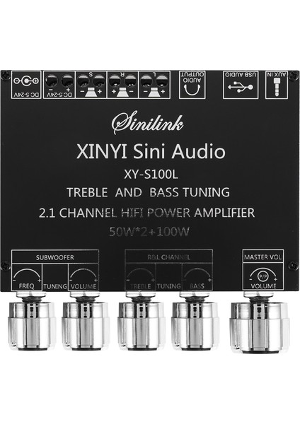 Bluetooth 5.0 2.1 Kanal Güç Ses Stereo Subwoofer Amplifikatör Kart 50WX2+100W Hoparlör Amp XY-S100L (Yurt Dışından)