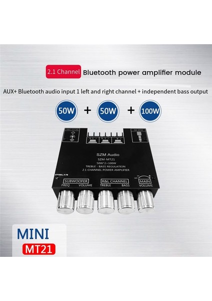 2.1 Kanal Bluetooth Dijital Güç Amplifikatör Kartı Modülü Yüksek/bas 50WX2+100W Yüksek Güç Amplifikatörü (Yurt Dışından) fiyatları