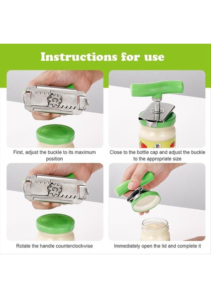 Zahmetsiz Kavanoz, Yaşlılar Için Şişe Açıcıları Açıcılar Kolay Açık Kapak Açıcı Ayarlanabilir Kavrama Paslanmaz Çelik Yeşil (Yurt Dışından) fırsatları
