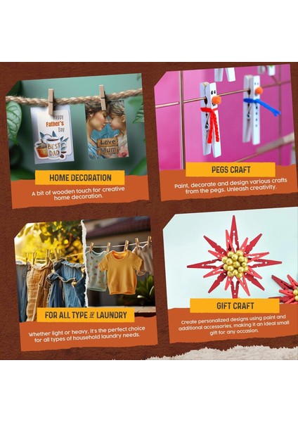 100 Adet Ahşap Manyspinler, Kıyafet Rafları, El Sanatları ve Ev Kullanımı Için Mükemmel, Hava Koşullarına Dayanıklı, Uzun Ömürlü, Çok Yönlü (Yurt Dışından) fırsatları