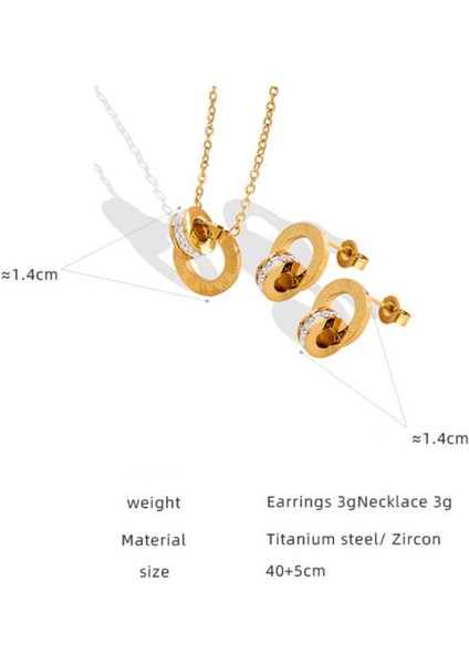 YUANYINGP150 Altın Kaplama Zirkon Taşlı Çift Yüzüklü Kadın Takı Seti (Yurt Dışından) fiyatları