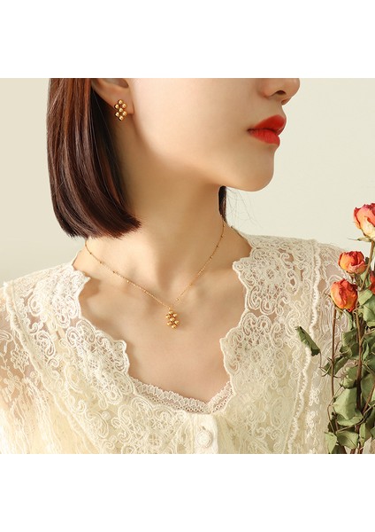 YUANYINGP039 Altın Geometrik Küçük Çelik Boncuklu Patchwork Kolye Kadın Takı Seti (Yurt Dışından) fiyatları