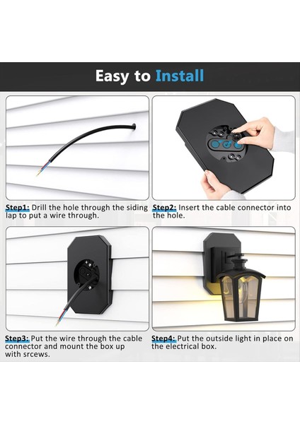 Siding Montaj Kiti, 8141DBL Açık Işık Montaj Bloğu, Tur Çifte ve 4 Inç Siding Siyahı Için Siding Montaj Plakası (Yurt Dışından) modelleri