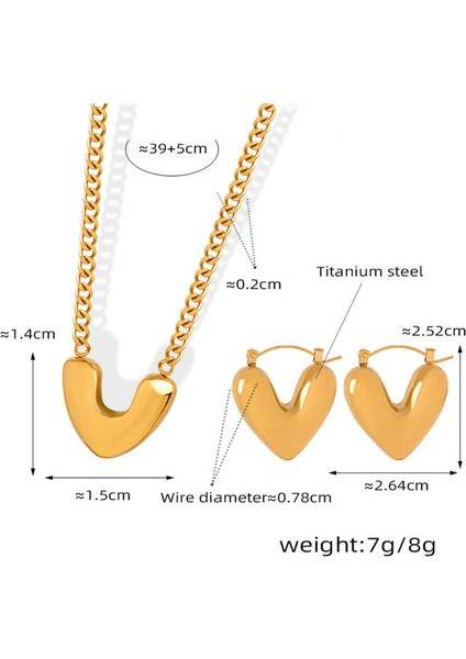 YUANYINGP1666 Altın Kalp Şeklinde Kadınlar Için Kolye Ucu Takı Seti (Yurt Dışından) fiyatları