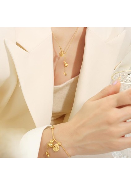 YUANYINGP1109 Altın Şanslı Balkabağı ve "fu" Karakterli Çıkarılabilir Kadın Takı Seti (Yurt Dışından) modelleri