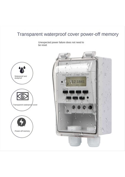 Otomatik Dijital Zamanlayıcı Anahtarı Rölesi Açık Su Geçirmez Kutu 220V ile Programlanabilir Zamanlayıcı Kontrolörü (Yurt Dışından) fırsatları