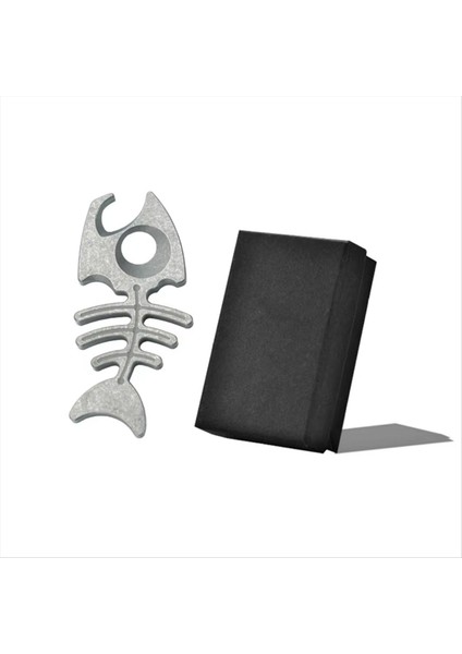 Titanyum Alaşım Balık Kemik Anahtarı - Çok Fonksiyonlu Şişe Açıcı, Açık Hava Aktiviteleri Için Taşınabilir Kolye Si B (Yurt Dışından)