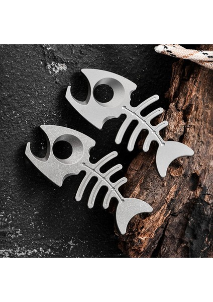 Titanyum Alaşım Balık Kemik Anahtarı - Çok Fonksiyonlu Şişe Açıcı, Açık Hava Aktiviteleri Için Taşınabilir Kolye Si B (Yurt Dışından) modelleri