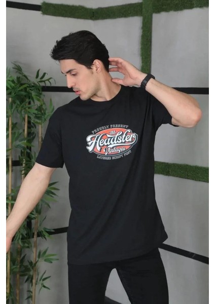 Unisex Baskılı Oversize T-Shirt - Siyah fiyatları