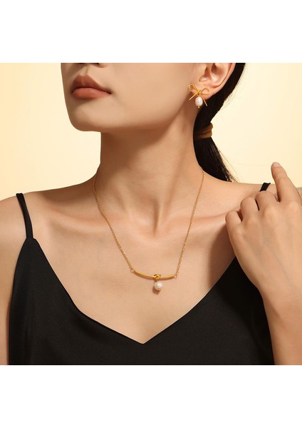 YUANYINGTXP095 Altın Ajurlu Fiyonklu Kadın Takı Seti (Yurt Dışından) fiyatları