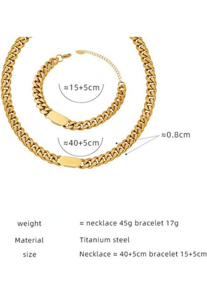 YUANYINGP852 Minimalist Altın Büyük Zincir Kadın Takı Seti (Yurt Dışından) fiyatları