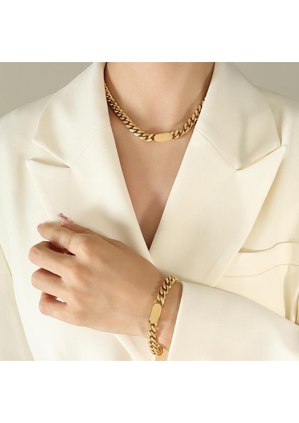 YUANYINGP852 Minimalist Altın Büyük Zincir Kadın Takı Seti (Yurt Dışından) modelleri